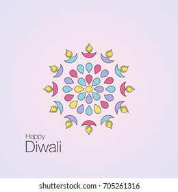 Vector illustration on the theme of the traditional celebration of happy diwali. festival of lights and light. graphic design for flyers, brochures and cards