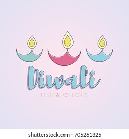 Vector illustration on the theme of the traditional celebration of happy diwali. festival of lights and light. graphic design for flyers, brochures and cards