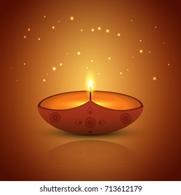 Vector illustration on the theme of the traditional celebration of happy diwali - stock vector