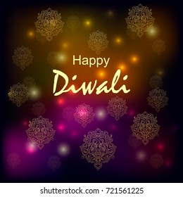 Vector illustration on the theme of the traditional celebration of happy diwali