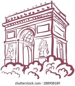 Vector illustration on the theme of a trip to Paris 