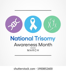 Vector Illustration On The Theme Of Trisomy Awareness Month, A Trisomy Is A Chromosomal Condition Characterized By An Additional Chromosome. A Person With A Trisomy Has 47 Chromosomes Instead Of 46.