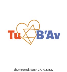 Vector illustration on the theme of Tu B'Av on August 4-5. Decorated outline symbol.