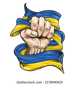 Vektorgrafik zum Thema ukraine Unabhängigkeit Tag. Hände mit ukreiner Fahne. Vektorgrafik der Nationalflagge von ukraina