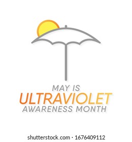 Vector illustration on the theme of Ultraviolet awareness month observed during the month of may every year.