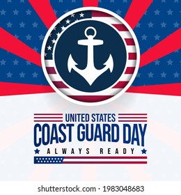 Vector illustration on the theme of United States Coast guard day, observed every year on August 4th. 