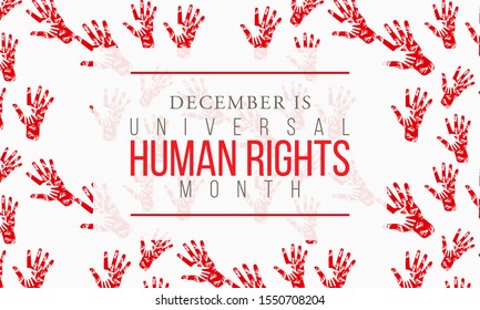 Vector illustration on the theme of Universal Human rights month of December.