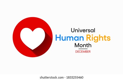 Ilustración de vectores sobre el tema del mes de los derechos humanos universales que se celebra cada año en diciembre en todo el mundo.