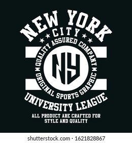 Vector illustration on the theme of university league, new york city. Vintage design. typography, design t-shirt and print