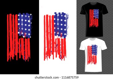 Vector illustration on the theme of USA and New York City t-shirt design. Print design.