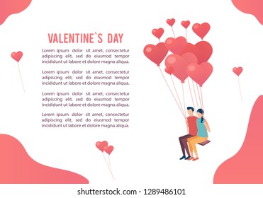 Vector illustration on the theme Valentine Day. For a poster or banner and greeting card. Picture of the people who are in love
