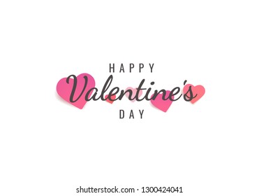 Vector illustration on the theme Valentine Day. Typographic lettering Happy Valentine's Day on a white background.
