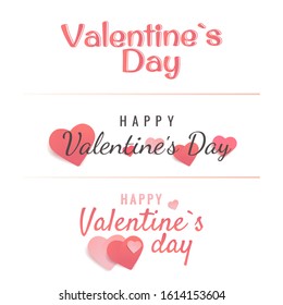 Vector illustration on the theme Valentine Day. Typographic lettering Happy Valentine's Day on a white background.
