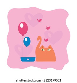 Ilustración vectorial sobre el tema del Día de San Valentín para uno