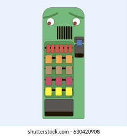 vector illustration on the theme of a vending machine with snacks