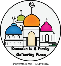 Vector illustration on the theme of a very beautiful Ramadan mosque
