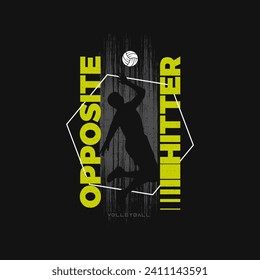 Vector illustration on the theme of volleyball sport. Sport typography, t-shirt graphics, poster, banner, flyer, print and postcard 