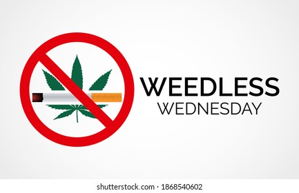 Vector illustration on the theme of WEEDLESS Wednesday observed each year during January across Canada.