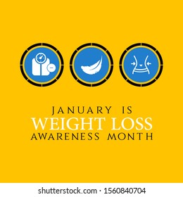 Vector illustration on the theme of Weight loss awareness month of January.