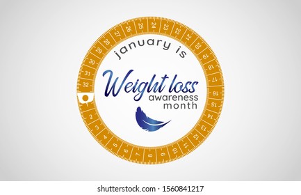 Vector illustration on the theme of Weight loss awareness month of January.