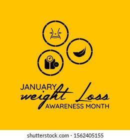 Vector illustration on the theme of Weight loss awareness month of January.