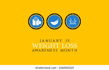 Vector illustration on the theme of Weight loss awareness month of January.