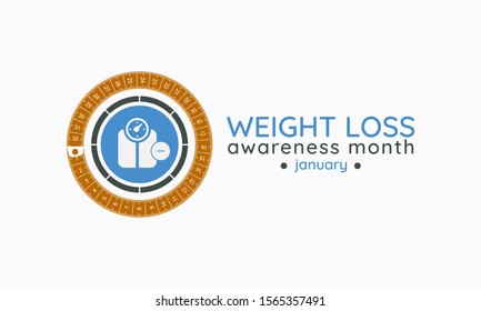 Vector illustration on the theme of Weight loss awareness month of January.
