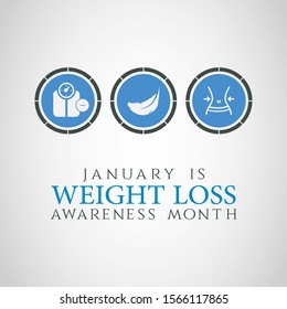 Vector illustration on the theme of Weight loss awareness month of January.