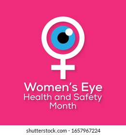 Vector illustration on the theme of Women's eye health and safety month of April.