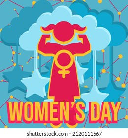 Vector illustration on the theme of Women's Day on March 8th. Suitable for greeting card poster and banner.
