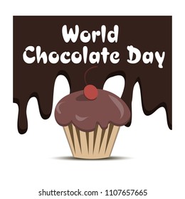 Vector illustration on a theme of World Chocolate Day, on isolated background