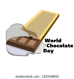 Vector illustration on a theme of World Chocolate Day, on isolated background