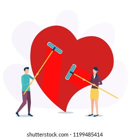 Vector Illustration on the theme World Kindness Day. Сoncept idea. People get ready to do good