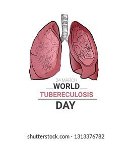 Vector Illustration on the theme World Tuberculosis Day banner  white back ground