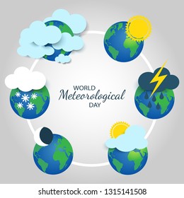 Vector Illustration on the theme World Meteorological Day. 
