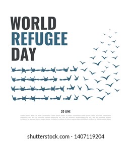 
Vector Illustration on the theme World Refugee Day 
