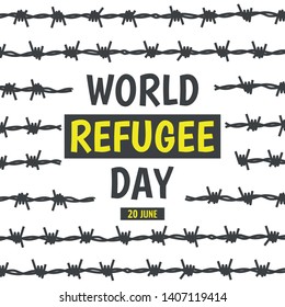 Vector Illustration on the theme World Refugee Day 
