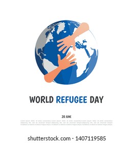 Vector Illustration on the theme World Refugee Day 
