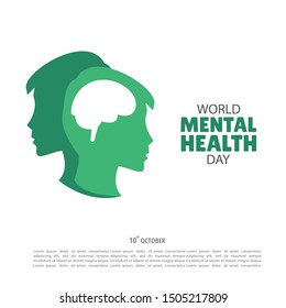 Vector Illustration on the theme World Mental Health Day
