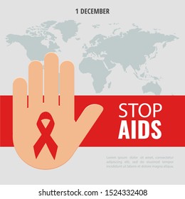 Vector illustration on the theme World Aids Day.
