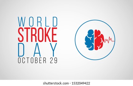 Vector illustration on the theme of world Stroke day on October 29th