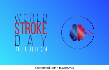 Vector illustration on the theme of world Stroke day on October 29th