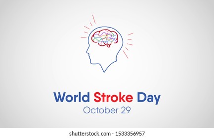 Vector illustration on the theme of world Stroke day on October 29th