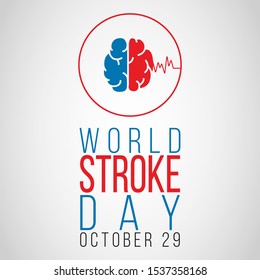 Vector illustration on the theme of world Stroke day on October 29th