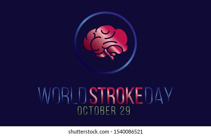 Vector illustration on the theme of world Stroke day on October 29th