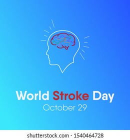 Vector illustration on the theme of world Stroke day on October 29th