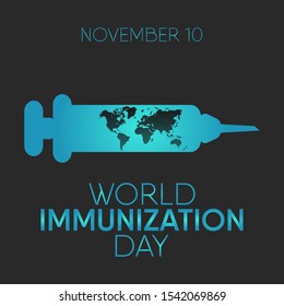 Vector Illustration On The Theme Of World Immunization Day On November 10th.