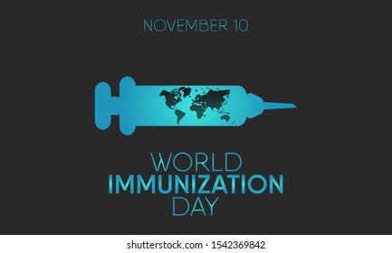 Vector Illustration On The Theme Of World Immunization Day On November 10th.