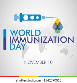 Vector Illustration On The Theme Of World Immunization Day On November 10th.