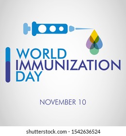 Vector Illustration On The Theme Of World Immunization Day On November 10th.